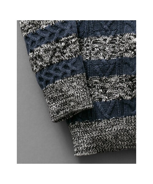 URBAN RESEARCH（アーバンリサーチ）の「ケーブルボーダークルーネック（トップス・メンズ・WHITE/NAVY/WINE・M/L）」の15枚目の写真