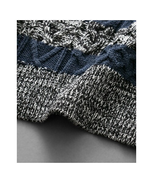 URBAN RESEARCH（アーバンリサーチ）の「ケーブルボーダークルーネック（トップス・メンズ・WHITE/NAVY/WINE・M/L）」の17枚目の写真