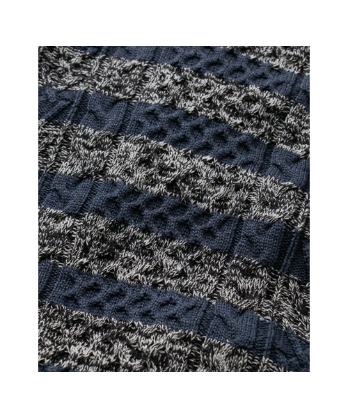 URBAN RESEARCH（アーバンリサーチ）の「ケーブルボーダークルーネック（トップス・メンズ・WHITE/NAVY/WINE・M/L）」の16枚目の写真