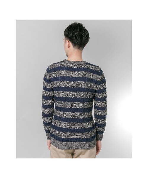 URBAN RESEARCH（アーバンリサーチ）の「ケーブルボーダークルーネック（トップス・メンズ・WHITE/NAVY/WINE・M/L）」の12枚目の写真