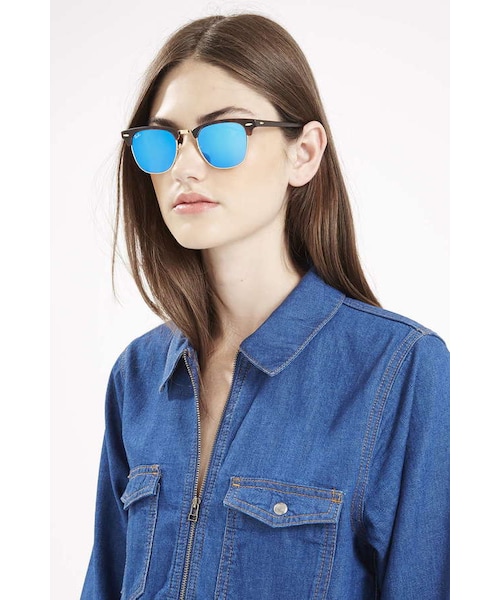 Ray-Ban（レイバン）の「Ray-ban *sand havana clubmaster sunglasses（サングラス・レディース・Blue・ONE）」の2枚目の写真