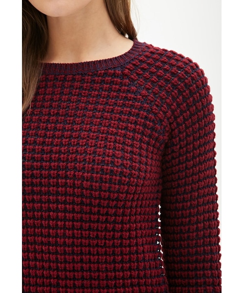 FOREVER 21（フォーエバー トゥエンティーワン）の「FOREVER 21 Essential Waffle Knit Sweater（ニット/セーター・レディース・Red/Blue/White・X-Small/Small/Medium/Large）」の11枚目の写真