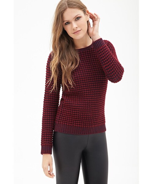 FOREVER 21（フォーエバー トゥエンティーワン）の「FOREVER 21 Essential Waffle Knit Sweater（ニット/セーター・レディース・Red/Blue/White・X-Small/Small/Medium/Large）」の10枚目の写真