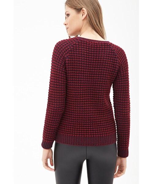 FOREVER 21（フォーエバー トゥエンティーワン）の「FOREVER 21 Essential Waffle Knit Sweater（ニット/セーター・レディース・Red/Blue/White・X-Small/Small/Medium/Large）」の9枚目の写真