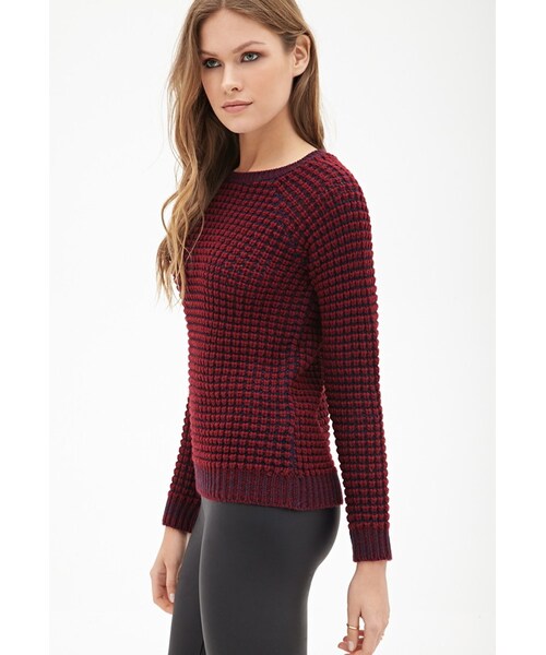 FOREVER 21（フォーエバー トゥエンティーワン）の「FOREVER 21 Essential Waffle Knit Sweater（ニット/セーター・レディース・Red/Blue/White・X-Small/Small/Medium/Large）」の5枚目の写真