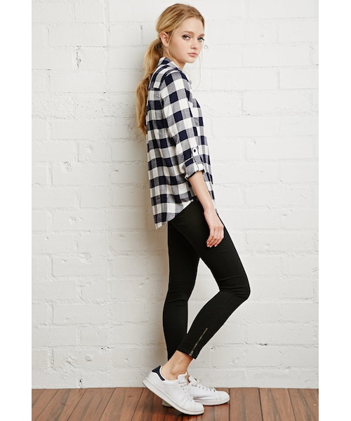 FOREVER 21（フォーエバー トゥエンティーワン）の「FOREVER 21 Gingham Plaid Shirt（シャツ/ブラウス・レディース・Blue・Small/Medium/Large）」の5枚目の写真