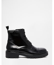 VAGABOND | Vagabond Kenova Lace Up Black Polished Leather Ankle Boots(ブーツ)