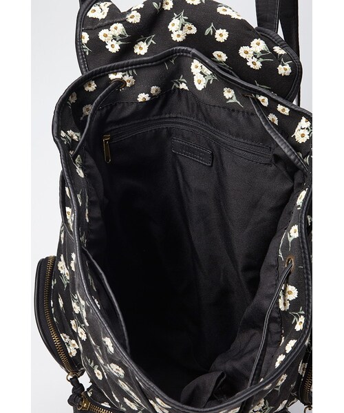 FOREVER 21(フォーエバー トゥエンティーワン)の「FOREVER 21 Floral Canvas Backpack(バックパック/リュック・レディース・Black/Purple・One size)」の11枚目の写真