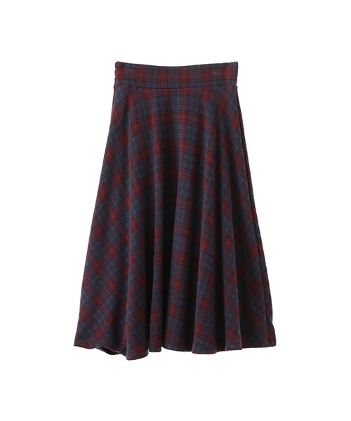 earth music&ecology（アースミュージックアンドエコロジー）の「【スキスカ!】ブラックウォッチ ミモレ（スカート・Black Watch Green/ブラックウォッチレッド・F）」の2枚目の写真