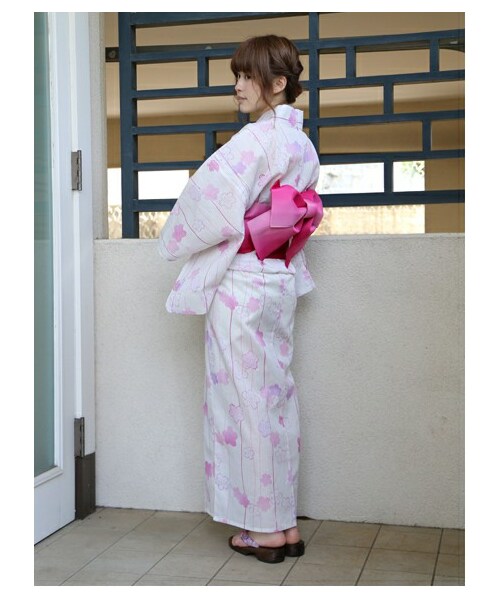 earth music&ecology(アースミュージックアンドエコロジー)の「【Special Price】【WEB限定アイテム】さくらストライプ浴衣(水着/着物・浴衣・ピンク/ブルー・F)」の8枚目の写真