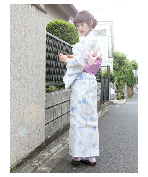 earth music&ecology(アースミュージックアンドエコロジー)の「【Special Price】【WEB限定アイテム】さくらストライプ浴衣(水着/着物・浴衣・ピンク/ブルー・F)」の3枚目の写真