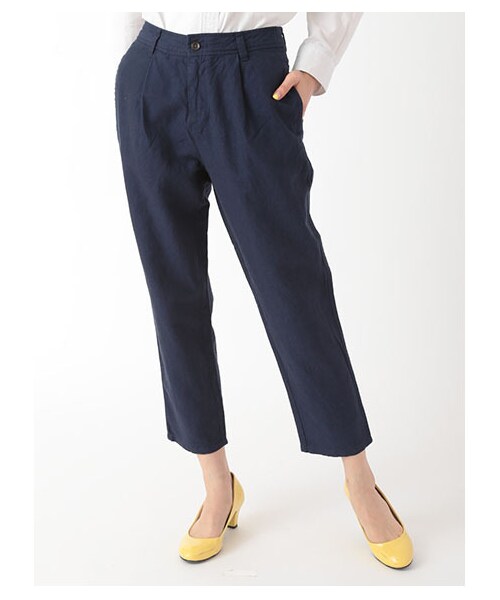 Samansa Mos2(サマンサ モスモス)の「綿麻テーパードパンツ 1401463-22-11-12(パンツ・オフホワイト/ベージュ/カーキ/ネイビー・M/L)」の4枚目の写真