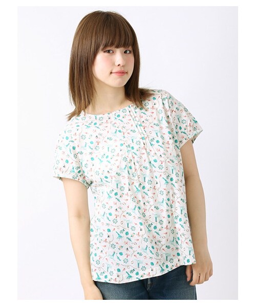 ehka sopo(エヘカソポ)の「海モチーフブラウス 1702965-22-13-11(トップス・オフホワイト/ベージュ/グリーン/ネイビー・M)」の1枚目の写真