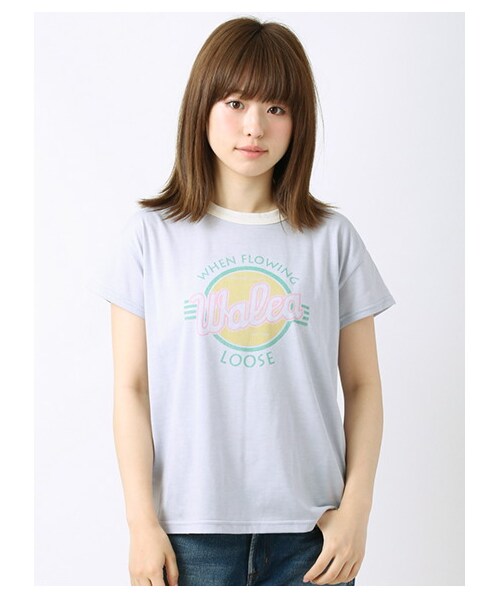 ehka sopo(エヘカソポ)の「天竺ロゴプリントTシャツ 1203001-22-13-11(トップス・オフホワイト/グレー/ブルー・M)」の3枚目の写真