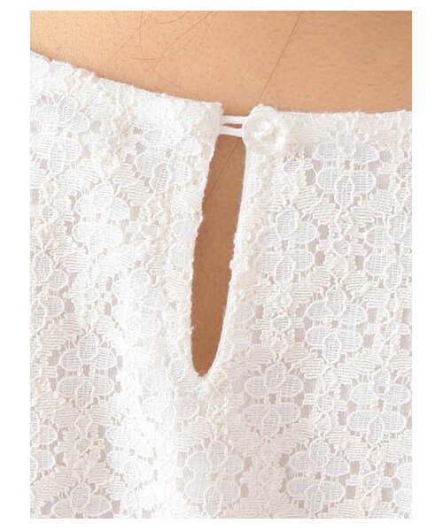 ehka sopo（エヘカソポ）の「ラッセルレースフリル袖プルオーバー 1203058-22-13-11（トップス・アイボリー/オフホワイト・M）」の6枚目の写真