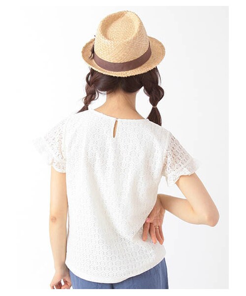 ehka sopo（エヘカソポ）の「ラッセルレースフリル袖プルオーバー 1203058-22-13-11（トップス・アイボリー/オフホワイト・M）」の5枚目の写真