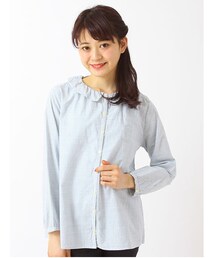 ehka sopo | スラブチェック2枚襟ブラウス 1702901-21-13-11(トップス)