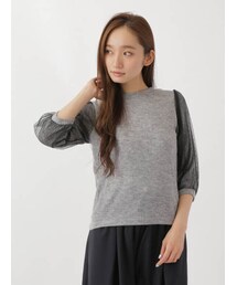 E hyphen world gallery | 7Sドットチュール袖プルオーバー(トップス)