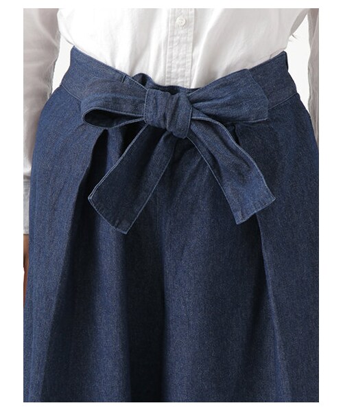 E hyphen world gallery（イーハイフンワールドギャラリー）の「【Special Price】・ラップクロップドデニムワイドパンツ（パンツ・インディゴ/ライトインディゴ・F）」の6枚目の写真