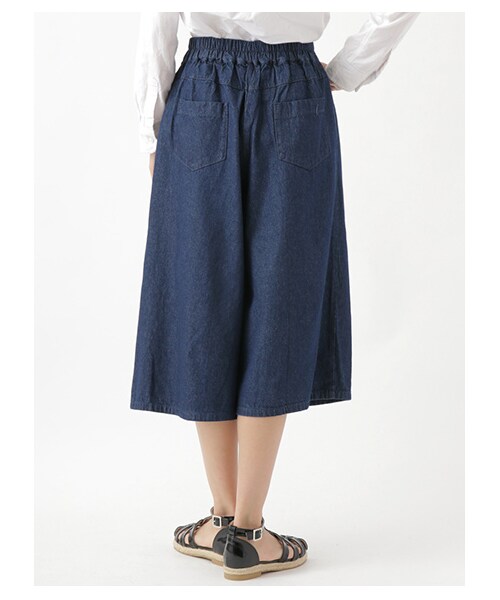 E hyphen world gallery（イーハイフンワールドギャラリー）の「【Special Price】・ラップクロップドデニムワイドパンツ（パンツ・インディゴ/ライトインディゴ・F）」の5枚目の写真