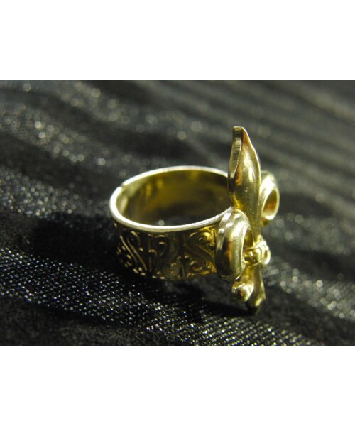 Handmade（ハンドメイド）の「フレア 彫模様真鍮ブラスリング 指輪
