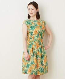 リバティ　ワンピース 38　エリオポール heliopole ウエストリボン リバティ ワンピース 38 エリオポール heliopole ウエストリボン