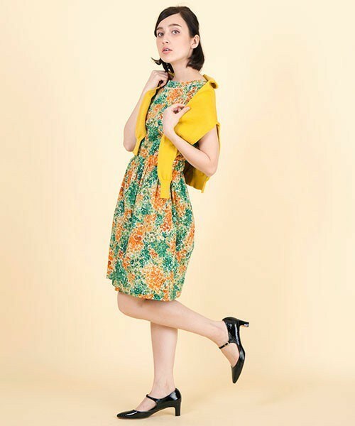 エリオポール　リバティプリントのワンピース LIBERTY TANALAWN PRINT SHIRT OP｜HELIOPOLE｜HÉLIOPÔLE