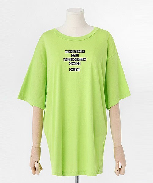 DHOLIC（ディーホリック）の「メッセージボックスロゴTシャツ（Tシャツ/カットソー・レディース・ホワイト/ブラック/グラスグリーン・FREE）」の3枚目の写真