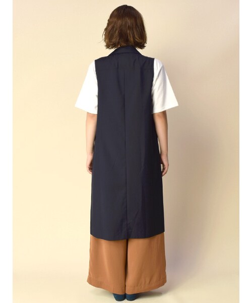 w closet（ダブルクローゼット）の「ツイルテーラードベスト（その他・レディース・ベージュ/ネイビー・FREE）」の5枚目の写真