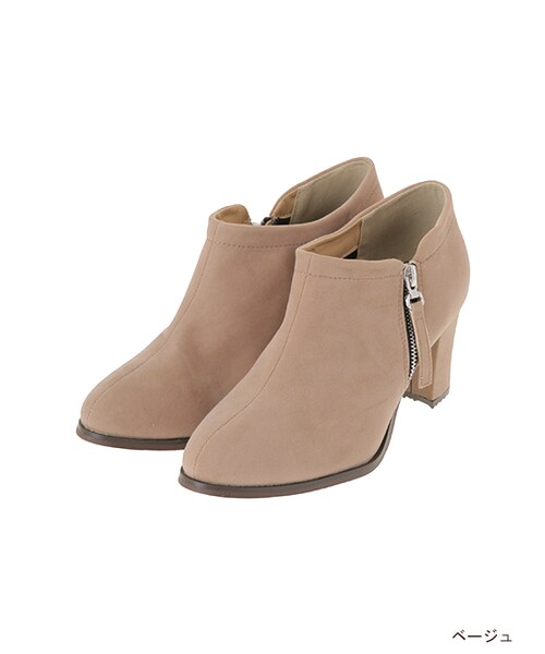 w closet（ダブルクローゼット）の「サイドZipブーティ（シューズ・レディース・ブラック/ベージュ/ボルドー・M/L）」の2枚目の写真