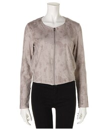 SPIRALGIRL | ノーカラーレザーライクジャケット(ジャケット/アウター)