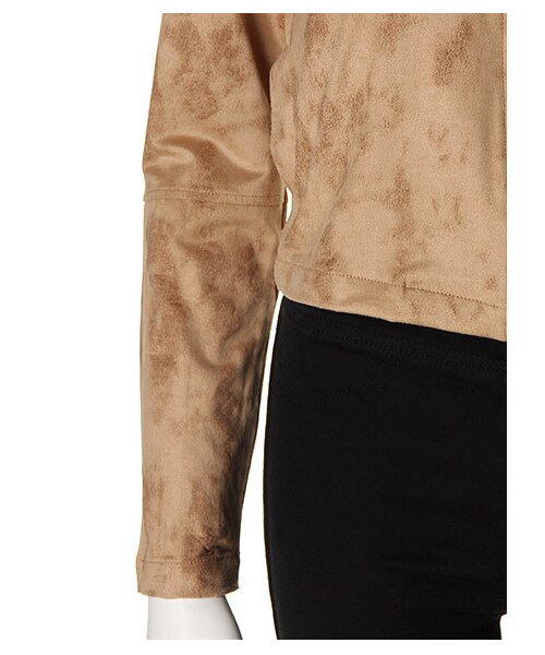 SPIRALGIRL（スパイラルガール）の「ノーカラーレザーライクジャケット（ジャケット/アウター・レディース・ベージュ/ブラック/カーキ/ライトグレー・F）」の10枚目の写真