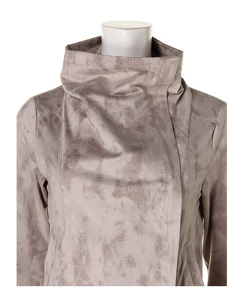 SPIRALGIRL（スパイラルガール）の「レザーライクジャケット（ジャケット/アウター・レディース・ベージュ/ブラック/カーキ/ライトグレー・F）」の9枚目の写真