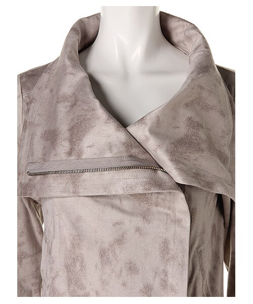 SPIRALGIRL（スパイラルガール）の「レザーライクジャケット（ジャケット/アウター・レディース・ベージュ/ブラック/カーキ/ライトグレー・F）」の8枚目の写真