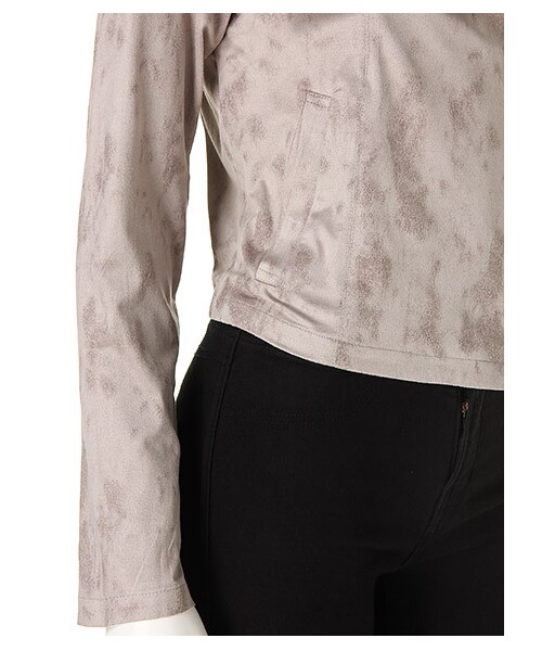 SPIRALGIRL（スパイラルガール）の「レザーライクジャケット（ジャケット/アウター・レディース・ベージュ/ブラック/カーキ/ライトグレー・F）」の10枚目の写真