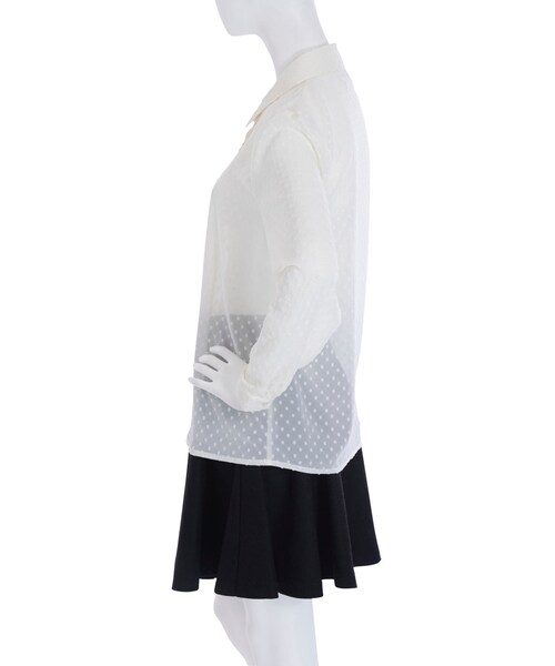 merry jenny（メリージェニー）の「スカラップレースブラウス（トップス・レディース・オフホワイト/ネイビー）」の6枚目の写真