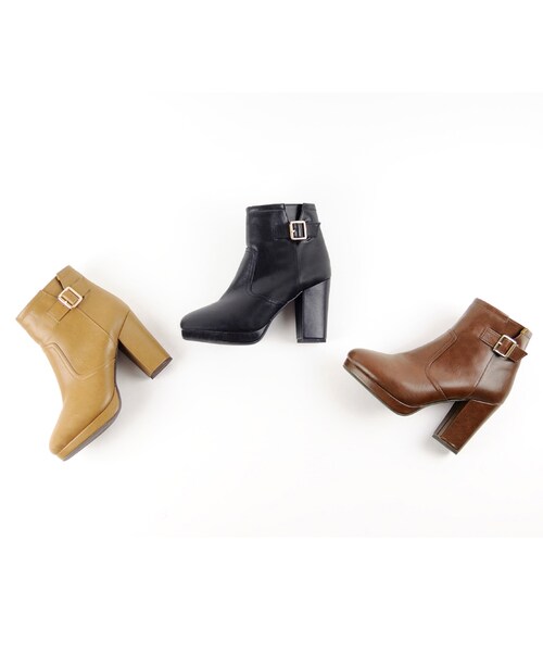 ORiental TRaffic（オリエンタルトラフィック）の「ベルトショートブーツ（シューズ・レディース・ベージュ/ブラック/ブラウン・S/M/L/LL）」の10枚目の写真