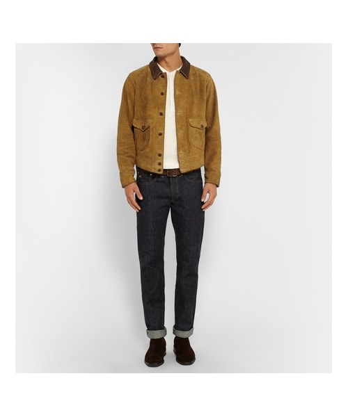 RRL SUEDE TRUCK JKT 2ndタイプ RRL SUEDE TRUCK JKT 2ndタイプ RRL Shearling Lined Suede Trucker