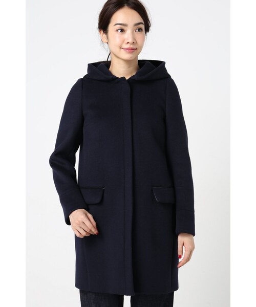 IENA（イエナ）の「《予約》二重織シャルム フード付きコクーンコート◆（ジャケット/アウター・レディース・ブラック/ホワイト/ネイビー・34/36/38/40）」の6枚目の写真