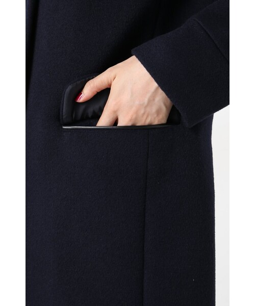 IENA（イエナ）の「《予約》二重織シャルム フード付きコクーンコート◆（ジャケット/アウター・レディース・ブラック/ホワイト/ネイビー・34/36/38/40）」の12枚目の写真