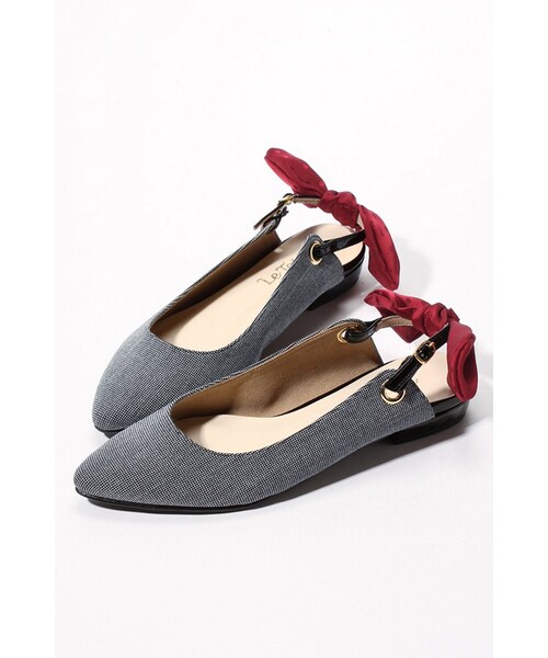 LE TALON（ルタロン）の「2CMポインテッドリボンバックベルト（シューズ・レディース・ブラック/グレー/ネイビー・35.5/36/36.5/37/37.5）」の2枚目の写真