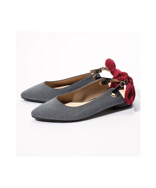 LE TALON（ルタロン）の「2CMポインテッドリボンバックベルト（シューズ・レディース・ブラック/グレー/ネイビー・35.5/36/36.5/37/37.5）」の4枚目の写真