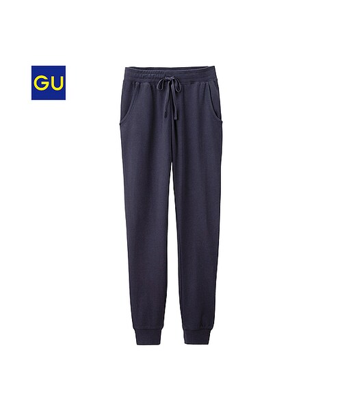 GU（ジーユー）の「（GU）スウェットロングパンツ（リブ）（WOMEN ⁄ ルームウェア・ルームシューズ・レディース・BLACK/NAVY/GRAY・M/L/XL/S）」の3枚目の写真