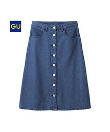 GU | （GU）デニムフロントボタンスカート(スカート)