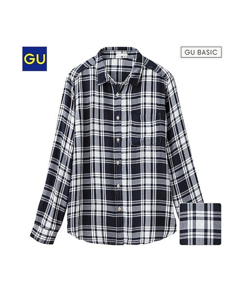 （GU）チェックシャツ（レギュラー・長袖）Ｂ