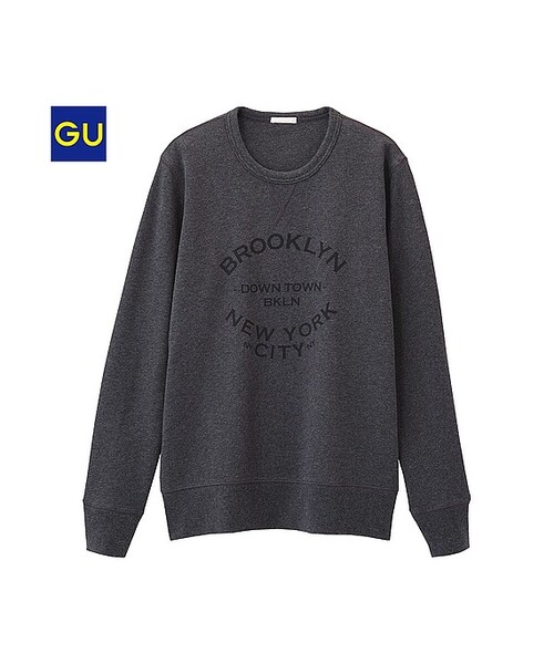 GU（ジーユー）の「（GU）プリントスウェットシャツ（長袖）（MEN ⁄ スウェット・フリース・メンズ・GRAY/DARK GRAY/RED・M/S/L/XL）」の2枚目の写真