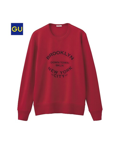 GU（ジーユー）の「（GU）プリントスウェットシャツ（長袖）（MEN ⁄ スウェット・フリース・メンズ・GRAY/DARK GRAY/RED・M/S/L/XL）」の3枚目の写真