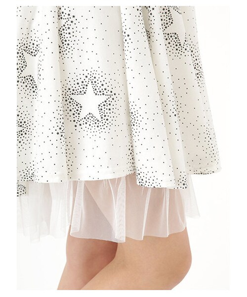 E hyphen world gallery（イーハイフンワールドギャラリー）の「・スターフィット&フレアワンピース（ワンピース/ドレス・オフホワイト/ブラック/サックスブルー・XS/S/M）」の8枚目の写真