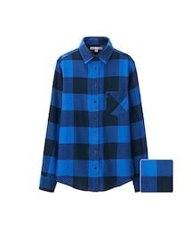 UNIQLO | WOMEN フランネルチェックシャツ（長袖）01・09・12・18・67(シャツ/ブラウス)
