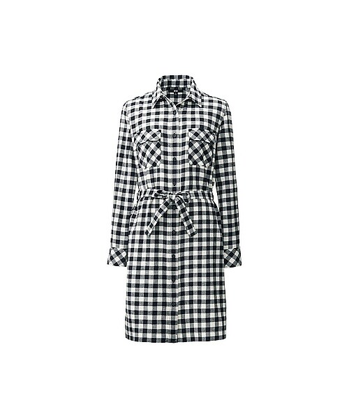 UNIQLO（ユニクロ）の「WOMEN フランネルワンピース（長袖）A（ワンピース・レディース・RED/BLACK・L/M/XXL/S/XL）」の2枚目の写真